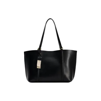 ZARA Polyurethane Tote Bag Shopping Bag Handbag Shoulder Bag Women's Black