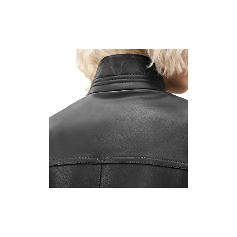 HERMES Leather Jacket Men's Black-6