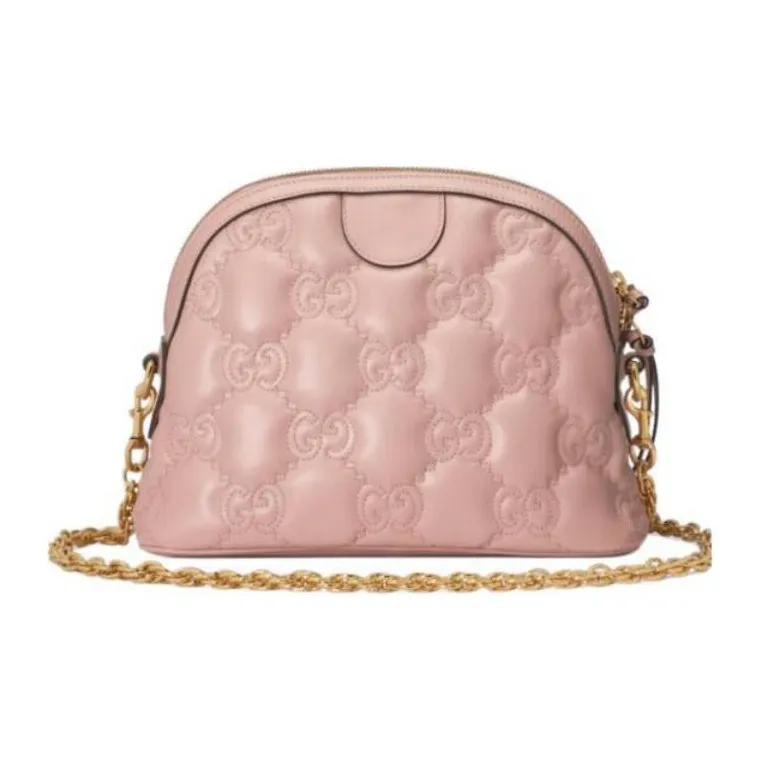 GUCCI Ophidia Leather Shoulder Bag Small Size Women's Light Pink-4