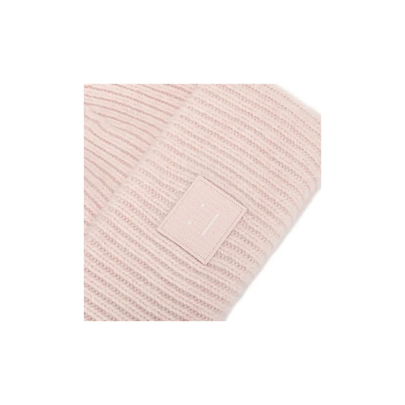Acne Studios Face patch Ribbed knit Beanie-3