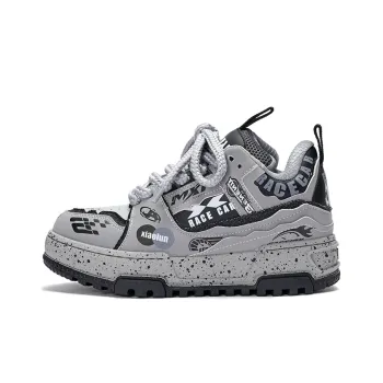 X·LUN Highway Race Anti Slip And Wear Resistant Height Increasing Low Top Skateboard Shoes Unisex Gray