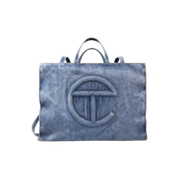 Converse TELFAR Cotton Fabric Tote Bag Shopping Bag Handbag Large Size Women's Blue