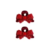 Side Clip Bowknot, Red (2 Pack)