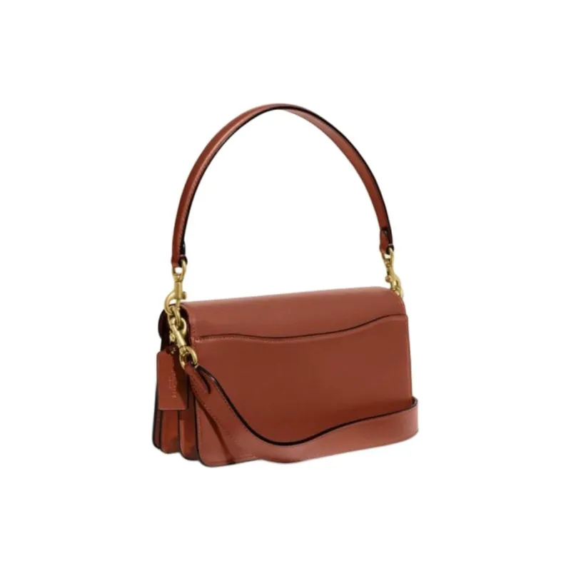 COACH Tabby Cow Leather One Shoulder Handbag Medium Size Women's Brown Yellow With Caramel-1