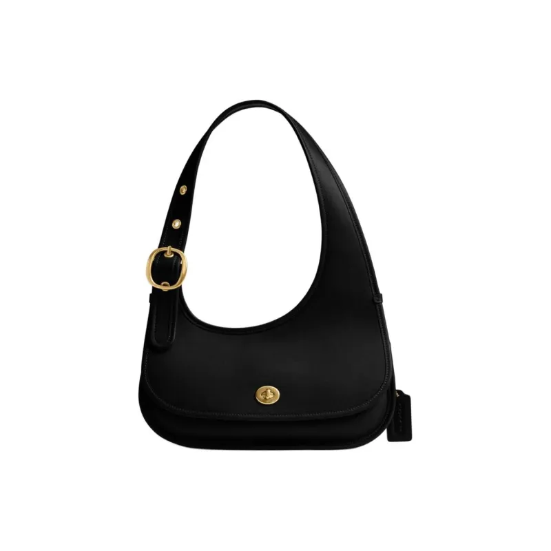 COACH Cashin Cow Leather Shoulder Bag Large Size Women's Black-0