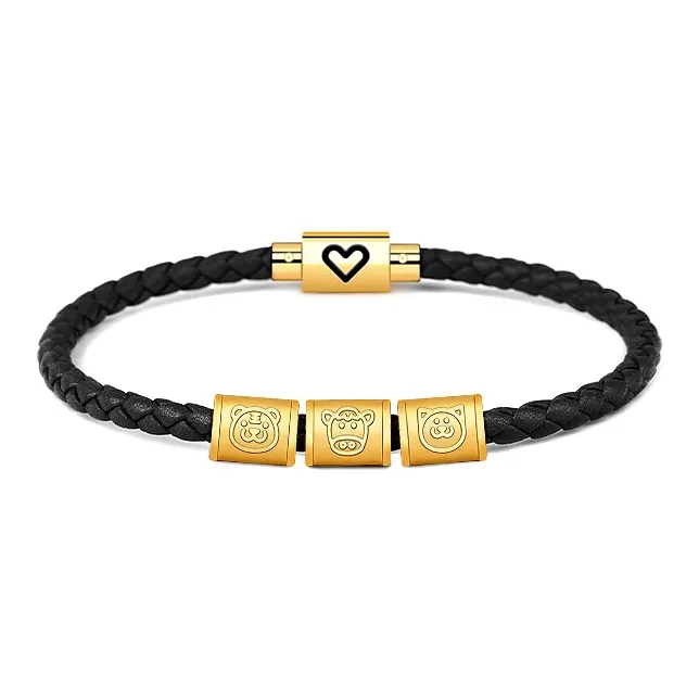 HUIYU Alloy Cow Leather Bracelets Unisex-21
