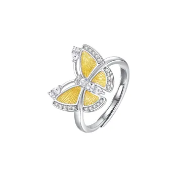 WINY 925 Sterling Silver Rings Women's Silver Yellow Color Separation