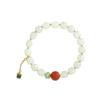 Long Fu Hetian Jade White Jade/Pale Greenish White Jade Women's