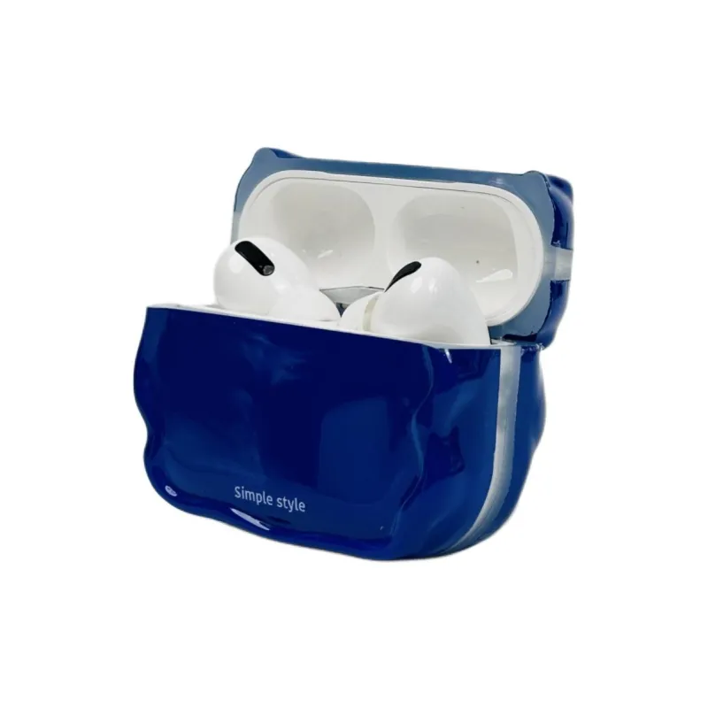 Sopi Compatibility With Apple AirPods Pro 2/AirPods Pro/AirPods Pro 3 TPU Solid Color Wave Edge Headphone Cases-2