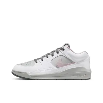 Jordan Stadium 90 Anti Slip Wear Resistant Low Top Basketball Shoes Women's White Gray Pink