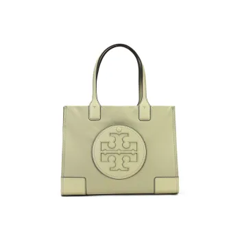 TORY BURCH Ella Fabric Artificial Leather Tote Bag Shopping Bag Shoulder Bag Handbag Small Size Women's Olive Green