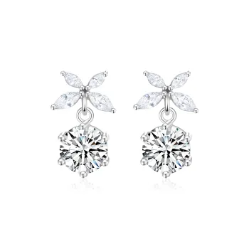 Lao Feng Xiang S999 Silver Earrings Women's