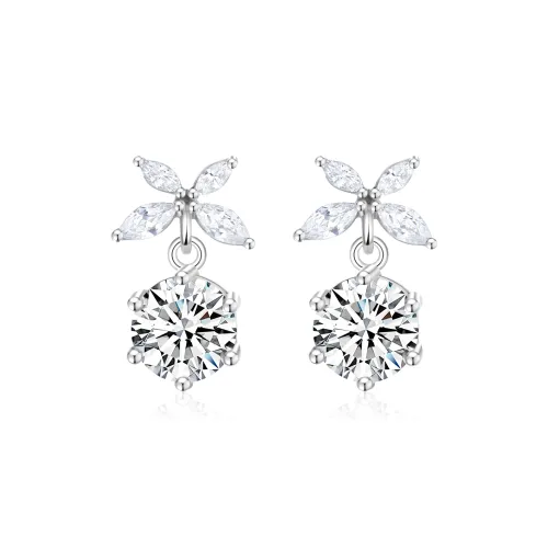 Lao Feng Xiang S999 Silver Earrings Women's
