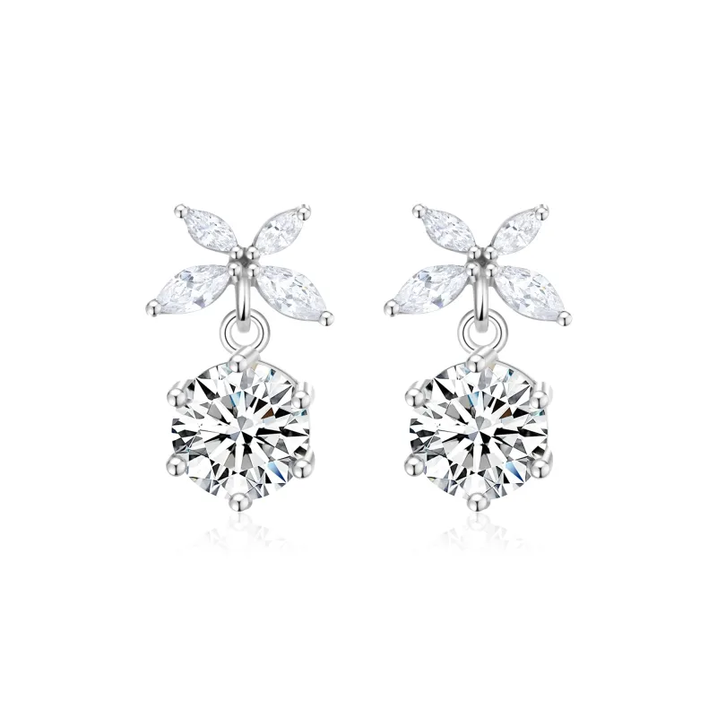 Lao Feng Xiang S999 Silver Earrings Women's-0