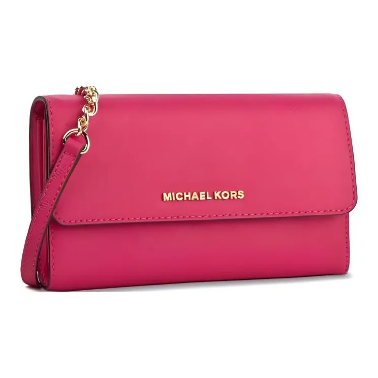 MICHAEL KORS Jet Set Leather Shoulder Bag, Crossbody Bag Trumpets Women's Pink-0