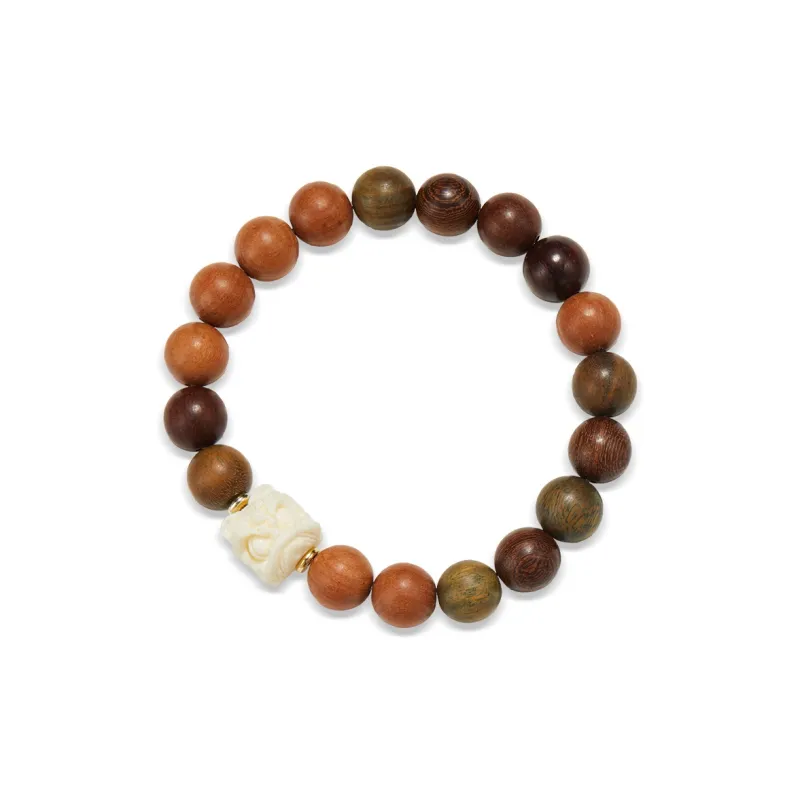 Gianina Golden Sandalwood Wooden Bracelets Unisex-4