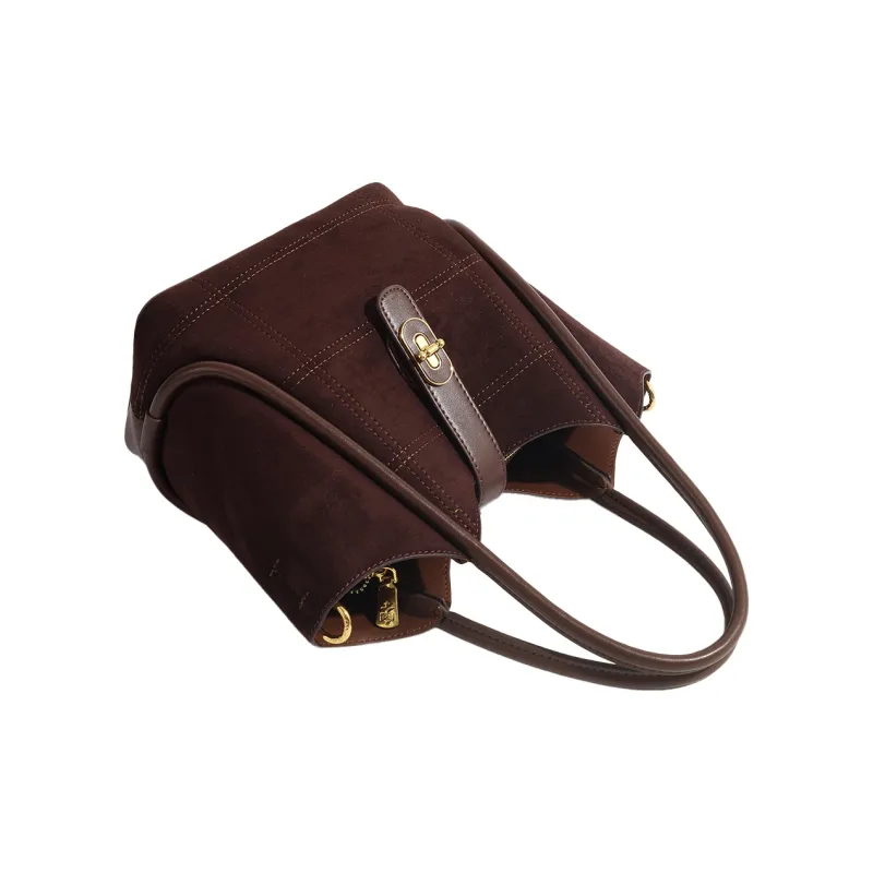 MISS GAIL Artificial Leather Bonded PU One Shoulder Handbag Crossbody Bag Regular Women's Matte Brown-12