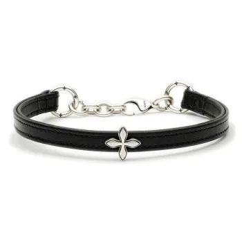 SMFK Cow Leather Choker Necklace Women's Wilderness Black