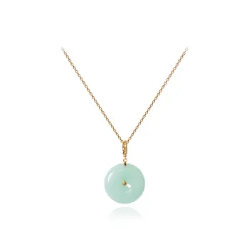 Green Craftsman Glutinous Jade Jadeite Necklaces Women's