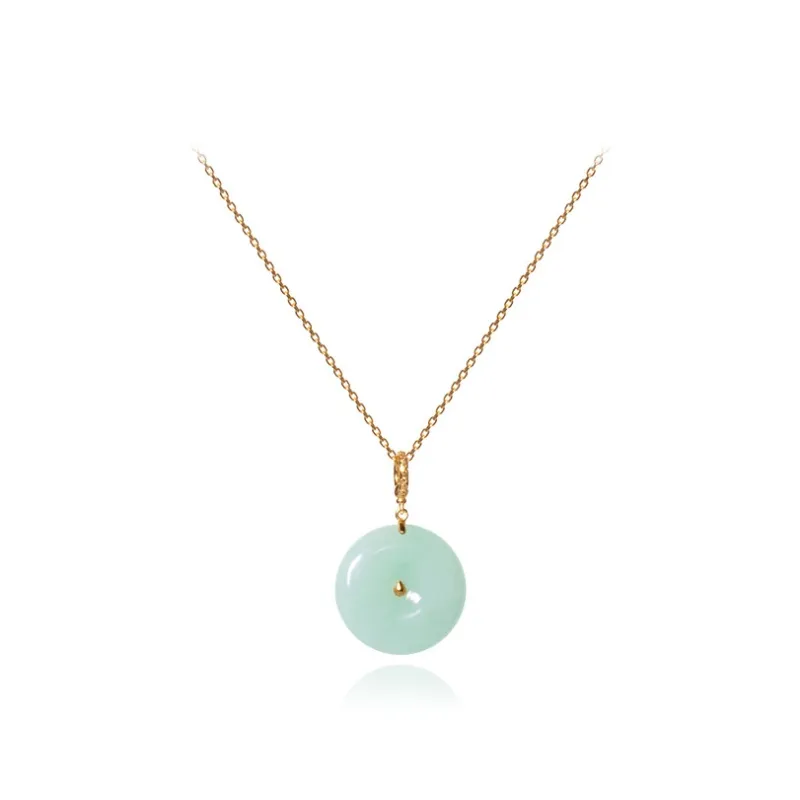 Green Craftsman Glutinous Jade Jadeite Necklaces Women's-0