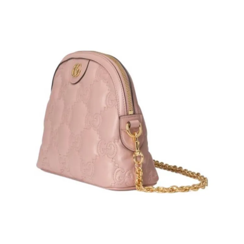 GUCCI Ophidia Leather Shoulder Bag Small Size Women's Light Pink-2