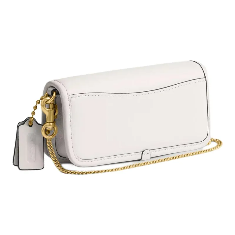 COACH Dinky Glove Tanning Shoulder Bag Mini Women's Brass & Chalk-1