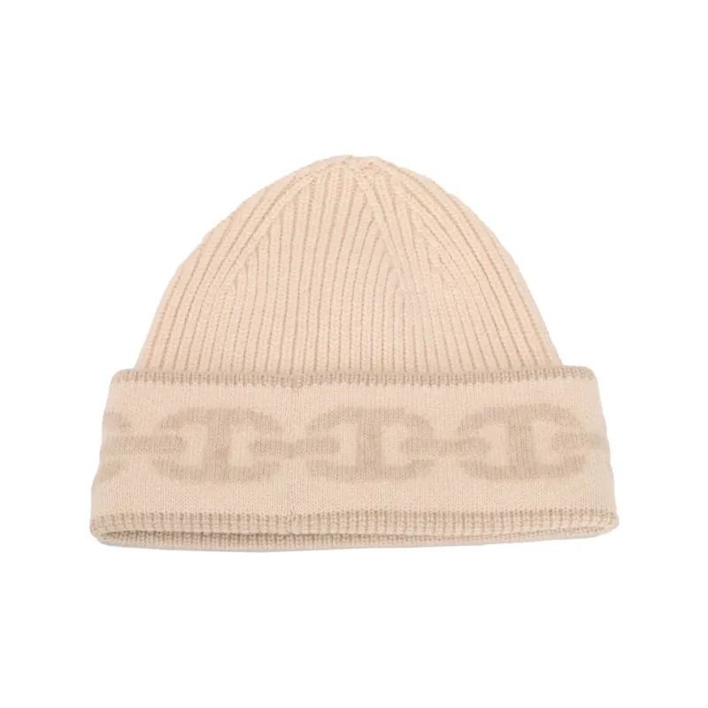 HERMES Cashmere Beanies Women's Beige-0