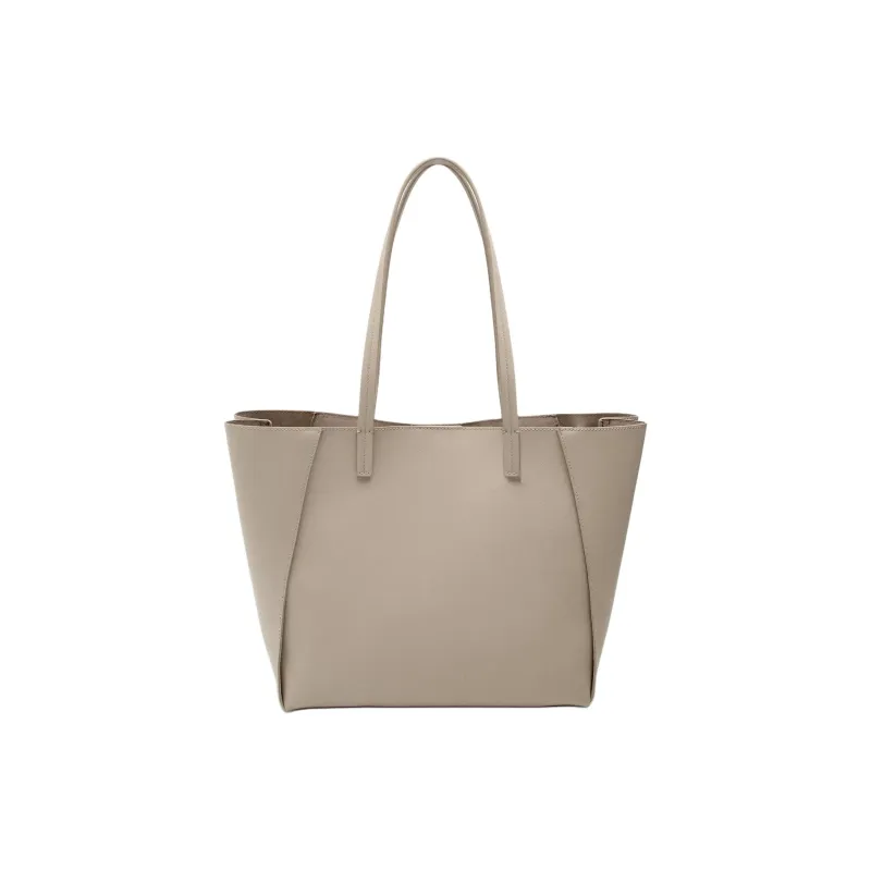 ZARA Polyurethane Tote Bag Shopping Bag Shoulder Bags Women's Gray-3