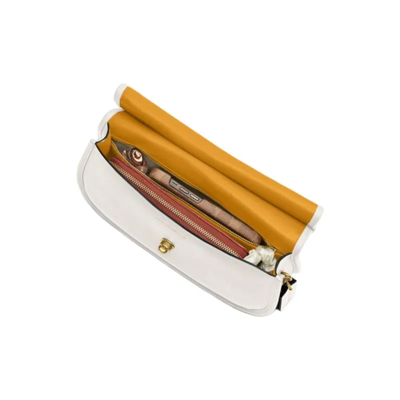 COACH Cashin Cow Leather Shoulder Bag Tubas Women's Chalk White-5