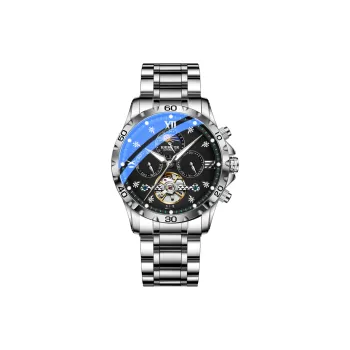 HAEMMER Automatic Mechanical Movement Steel Strap Watch Men's Watches Black Dial