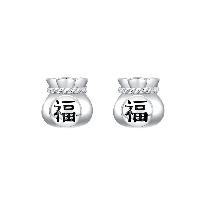 Lady Go Sterling Silver Stud Earrings Women's-2