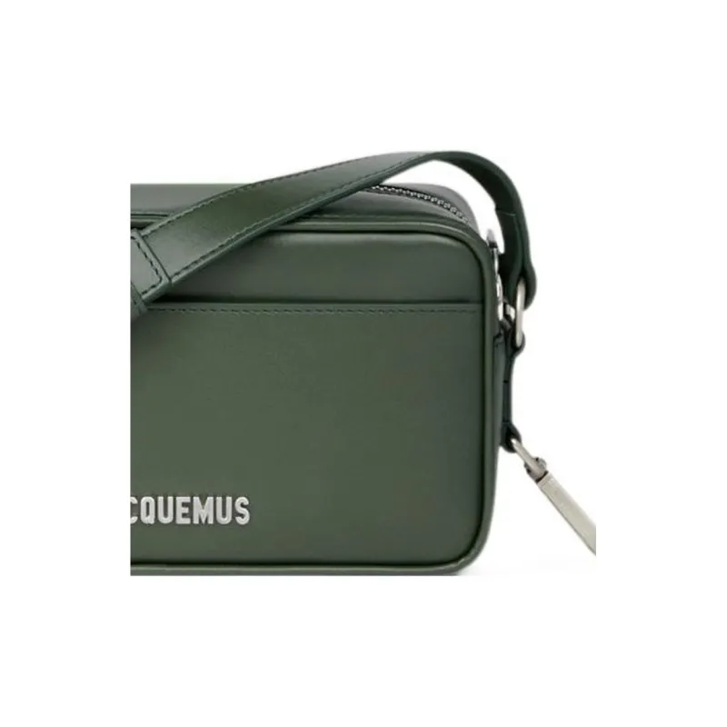 Jacquemus Smooth Calf Leather Handheld Shoulder Bag Crossbody Bag Men's Dark Green-4
