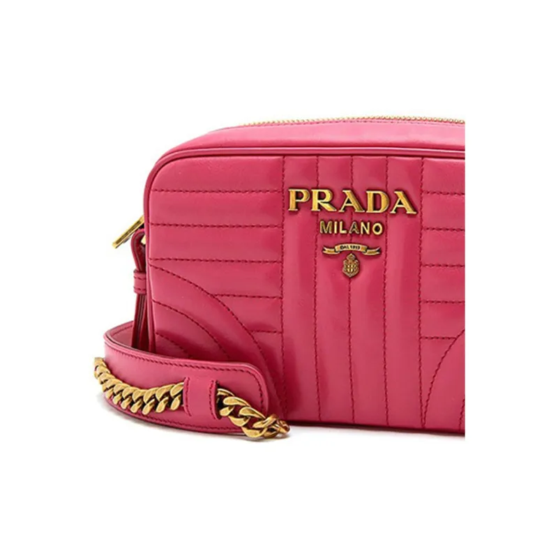 PRADA Diagramme Calfskin Camera Bag Shoulder Bag Crossbody Bag Women's Pink-3