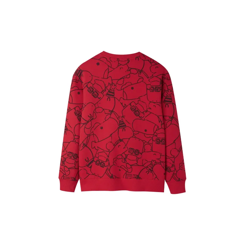 HLA Snake Year Celebration Collection Sweatshirt Men's Red Pattern-1