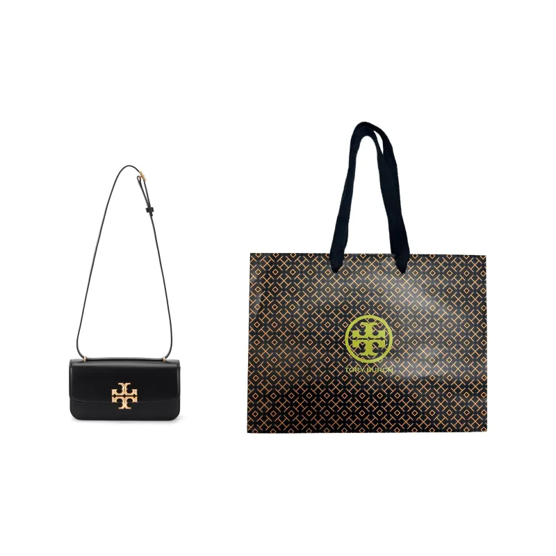 TORY BURCH Eleanor Leather Crossbody Bags Trumpets Women's Black-6