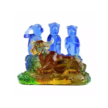 Sweet Kisses Colored Glaze Carved Ornaments Unisex
