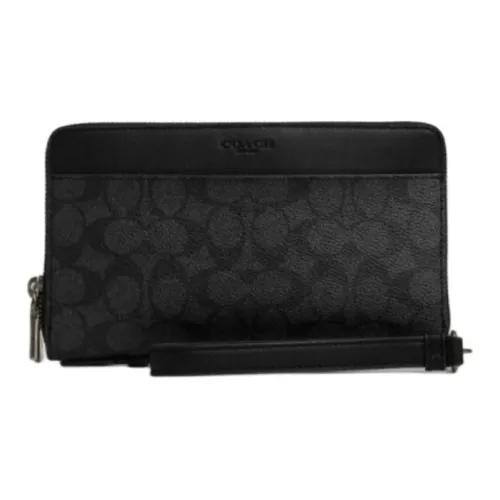 COACH Artificial Leather Wallet Small Size Men's Black