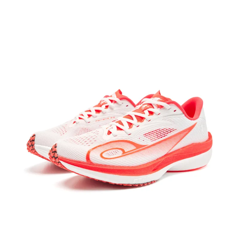 QIAODAN Feiteng 2.0 Running Shoes Men Low Top Jordan White/Flame Red-2