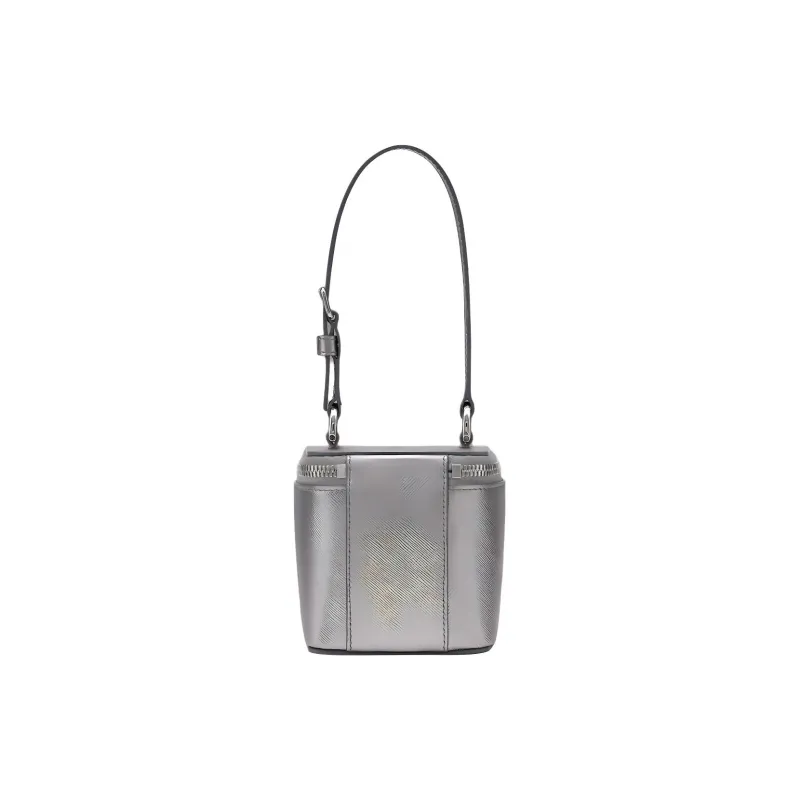 Maison Margiela Calfskin Handbag, Shoulder Bag Regular Women's Metallic Gray-2