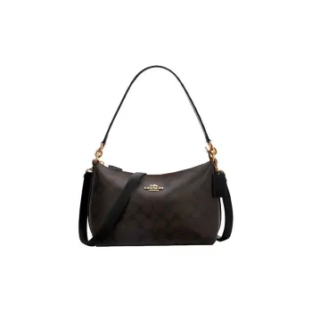 COACH Lewis Cow Leather Shoulder Bag, Crossbody Bag, Handbag, Clutch, Shoulder Bag Regular Women's Brown Black