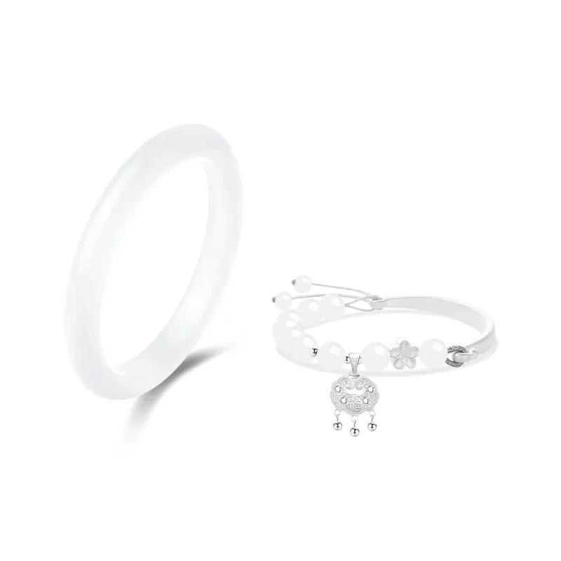 JOYDINNY Glass Cat Eye Bangles Women's-0