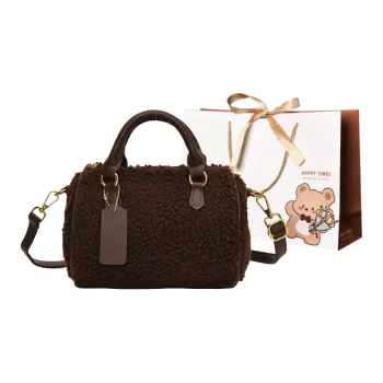 ERANGBEAR Plush PU Handbag Regular Women's Multicolor