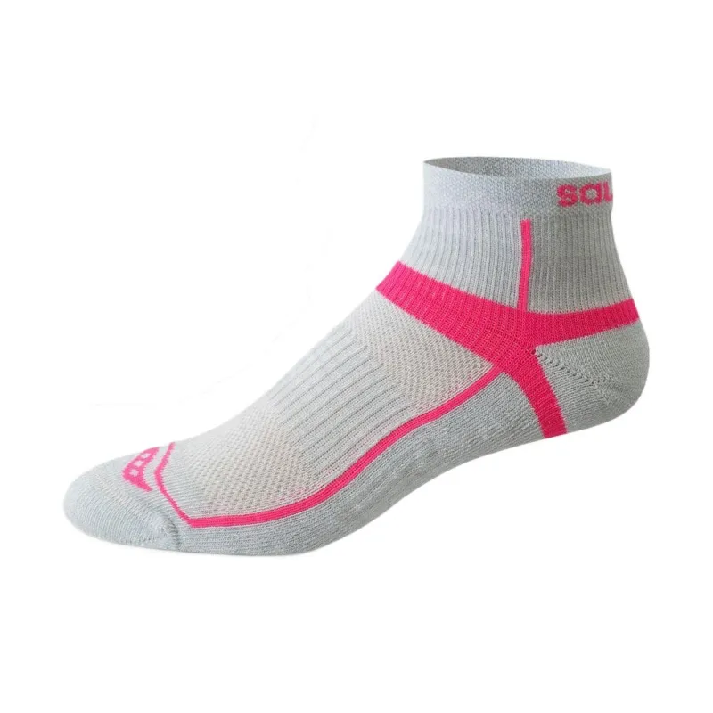 Saucony Inferno Quarter Cushioned RunDry®Pro Ankle Socks Unisex 3 Pack Bright Pink-3
