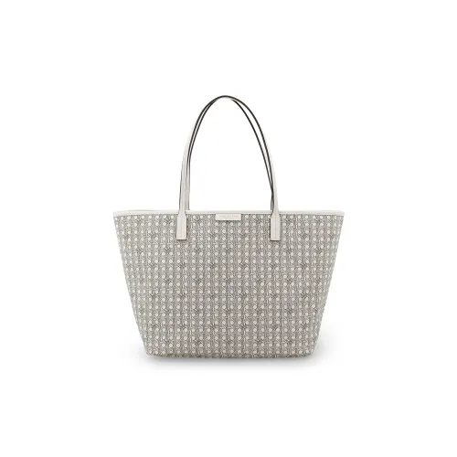 TORY BURCH Coated Canvas Combo Bag Tote Bag Shopping Bag Handbag Shoulder Bag Medium Size Women's Ivory White