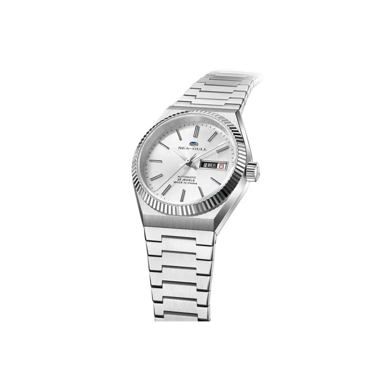 Sea Gull Automatic Mechanical Movement Stainless Steel Watchband Watch Men's Watches Silver Dial-1