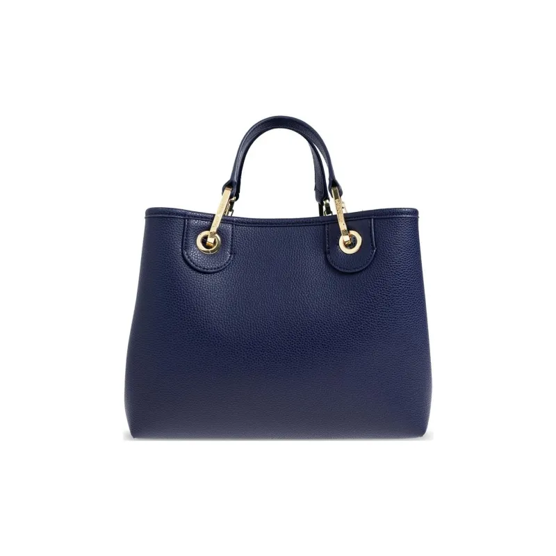 EMPORIO ARMANI Pu Synthetic Leather Tote Bag, Shopping Bag, Shoulder Bag, Crossbody Bag, Handbag Women's Blue-4