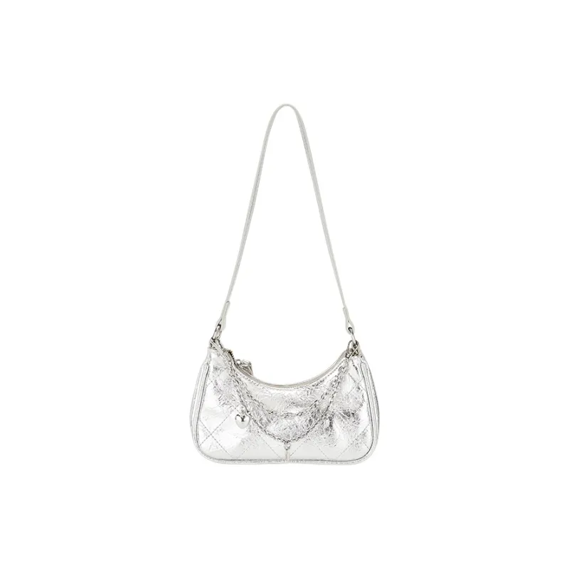 Juju Jimmy PU Shoulder Bag Crossbody Bag Regular Women's Silver/Dazzling Color/Black-3