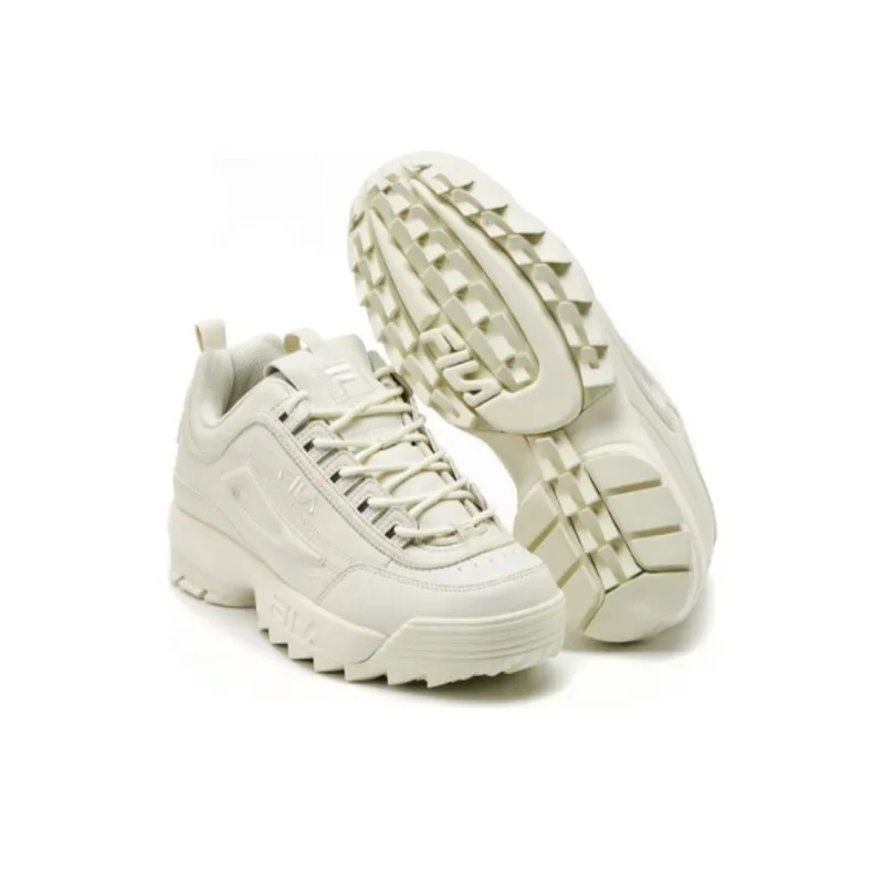 FILA Disruptor 2 Anti-Slip Wear-Resistant Low-Top Casual Running Shoes Unisex Beige-5