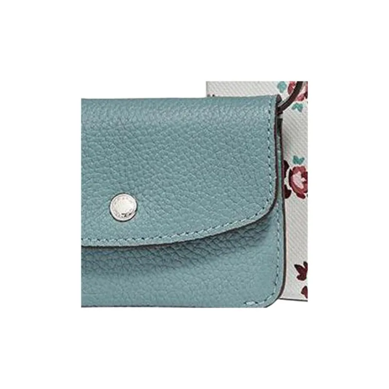 COACH Pebbled Leather Clutch Coin Purse Mini Women's Blue-3