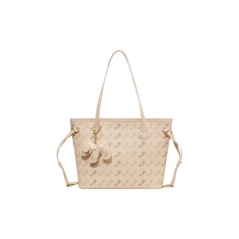 Juju Jimmy PU Handbag, Shoulder Bag Regular Medium Size Women's Ecru/Light Blue-0